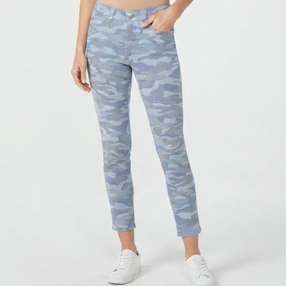 Democracy AbSolution Blue Gray Camo Camouflage Skinny Ankle Jeans Pants Size 6
